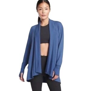 Athleta Smokey Blue Pranayama Restore Wrap Pockets Size XXS Soft Modal Blend Gym